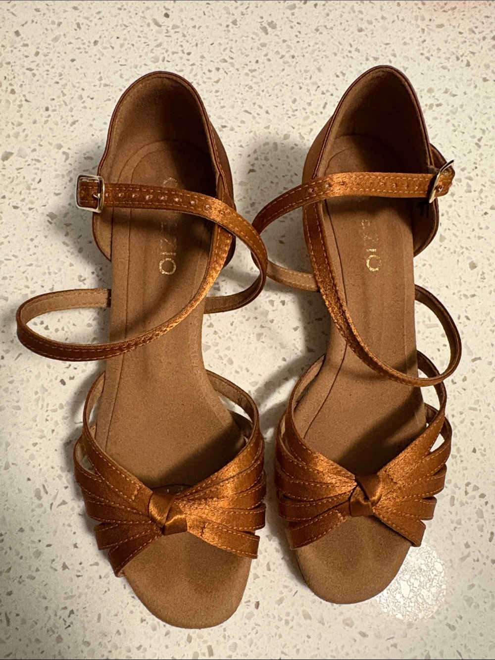 Kids Capezio Copper-Bronze Strappy Dance Heels